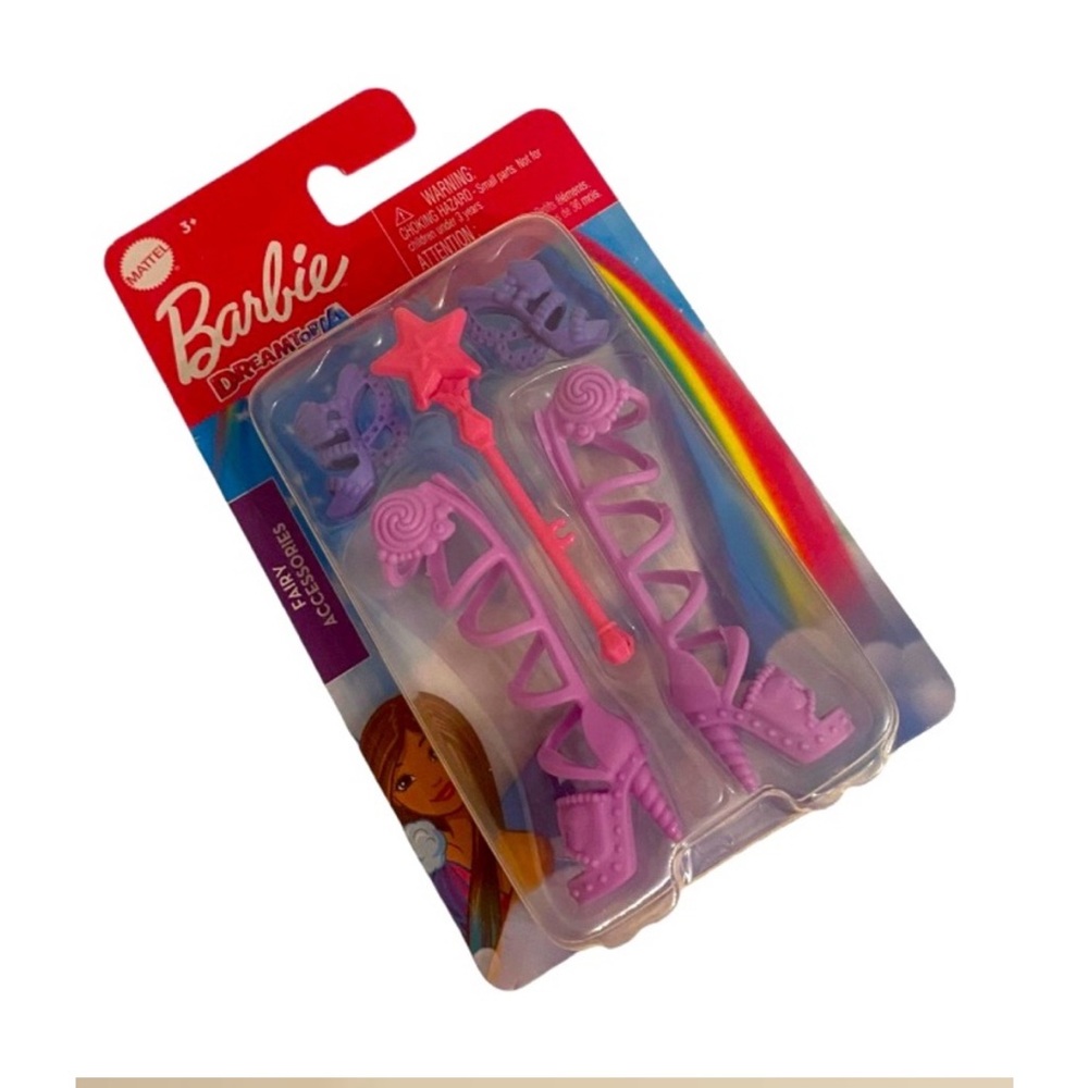 Mattel Barbie Dreamtopia Fairy Accessories Boots Shoes Star Wand Pink Purple OS